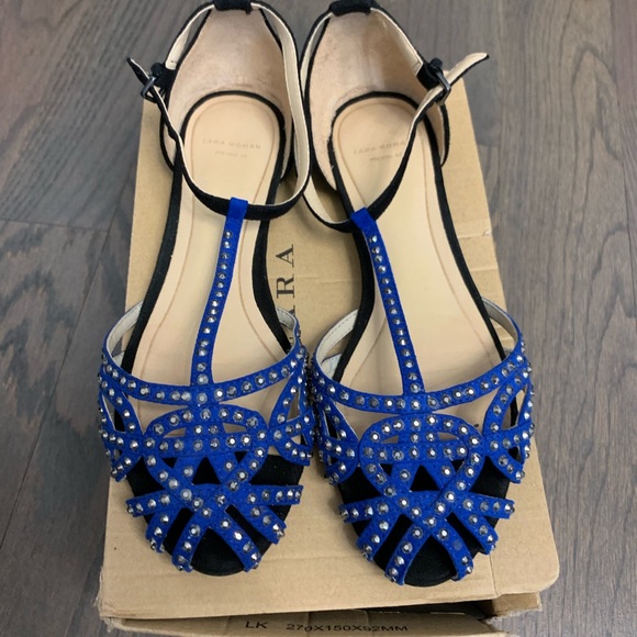 Zara blue sequin flats - Picture 2 of 5